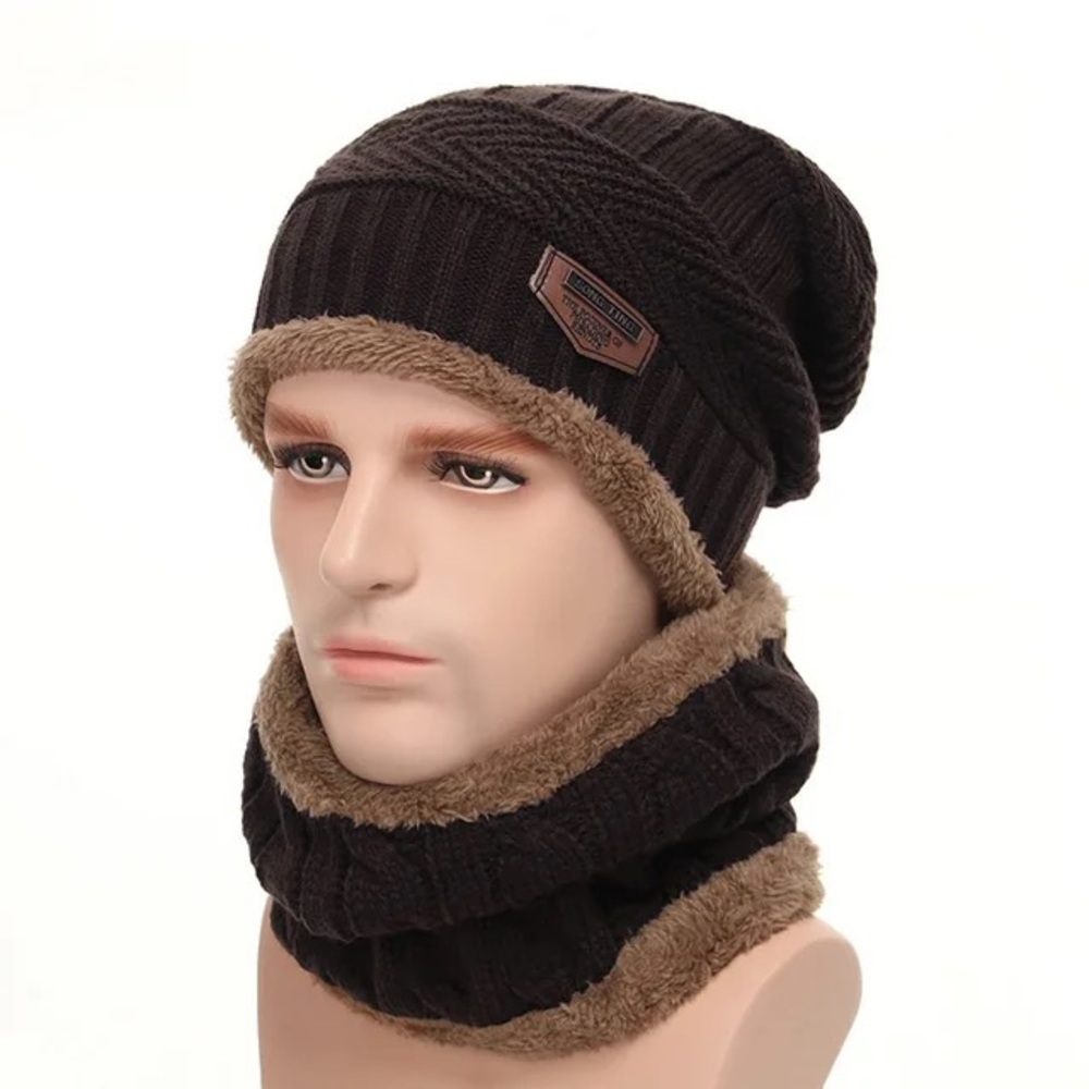 2 piece’s winter hats and scarf for men’s and women’s beanie unisex